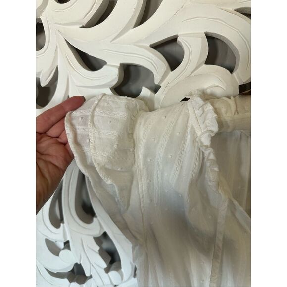 White Summer Ruffle Sleeve Dress - Picture 3 of 9
